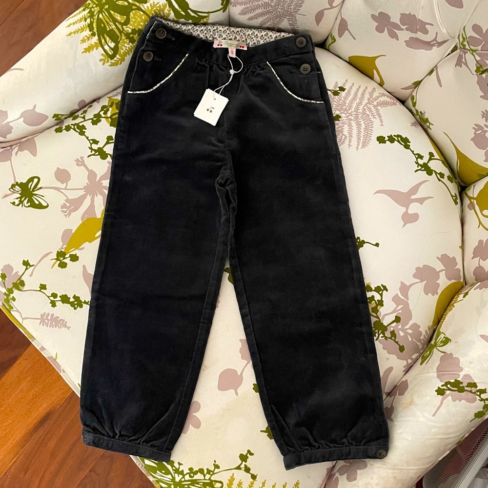 Bonpoint girl pants in velvet ribbed cotton Yr 6-brand new